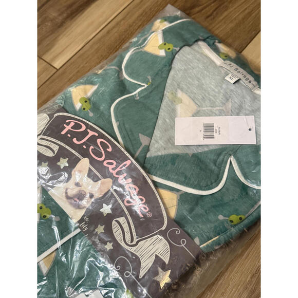 NWT! PJ Salvage Jersey Pajamas in Jade Martini Print Size XL - Picture 7 of 7